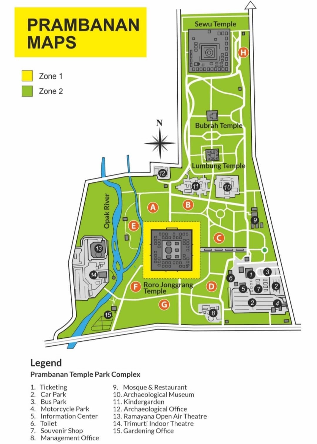 Map to Prambanan Temple